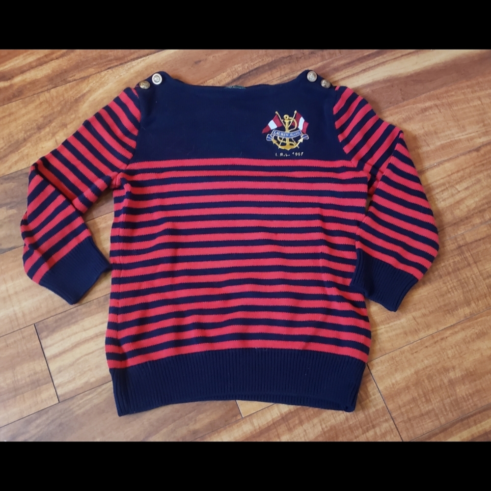 Ralph Lauren Medium red & navy sailor sweater